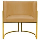 Ver imagem 6 de Poltrona Decorativa Recepção Luna Suede Cores Base de Ferro Dourada - Mostarda, Suede