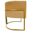 Ver mais imagens de Poltrona Decorativa Recepção Luna Suede Cores Base de Ferro Dourada - Mostarda, Suede