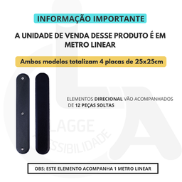 Elemento Tátil Direcional Pvc Adesivado Cinza - 7