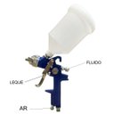 Ver imagem 2 de Pistola de Pintura 827 Bico 1.4mm+ Kit Bico e Agulha 1.3mm