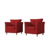 Kit 02 Poltronas para Sala Decorativas Isis Suede Vermelho Visan Estofados - 2