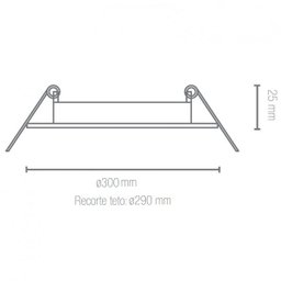 Plafon LED Embutir Redondo 24W Blumenau - 2