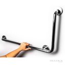 Ver imagem 2 de Barra de Apoio em L 70x70cm Idoso e Deficiente Inox Polido