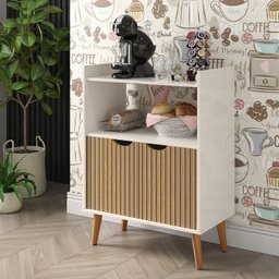 Armário Aparador Buffet Cantinho do Café Grécia Off White com Canelado - 1