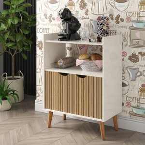 Armário Aparador Buffet Cantinho do Café Grécia Off White com Canelado