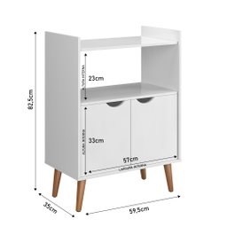 Armário Aparador Buffet Cantinho do Café Grécia Off White com Canelado - 4