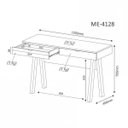 Ver imagem 4 de Escrivaninha Mesa Escritório Me 4128 2 Gavetas 120cm Branca