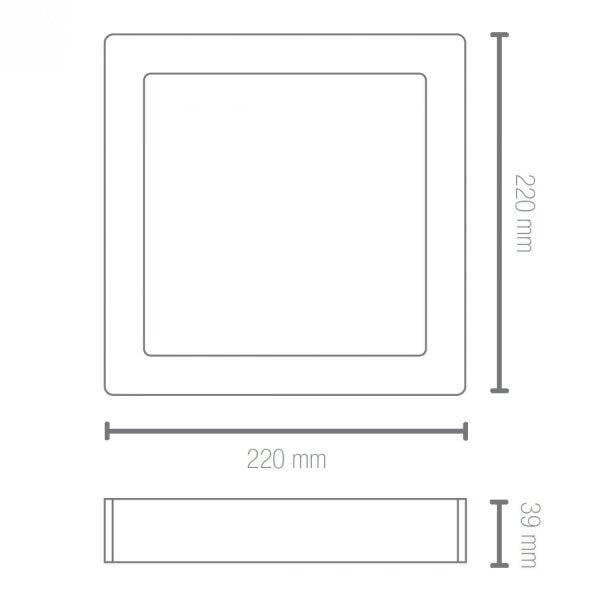 Plafon LED Sobrepor Quadrado 18W Blumenau - 2