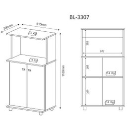 Balcão para Forno e Microondas Bl3307  - 4