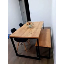 Mesa Estilo/Modelo Industrial com 1 banco (1,40 x 0,80) - 6