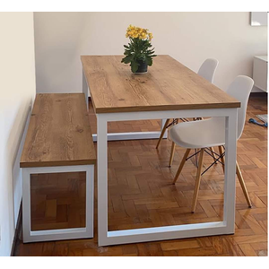 Mesa Estilo/Modelo Industrial com 1 banco (1,40 x 0,80)