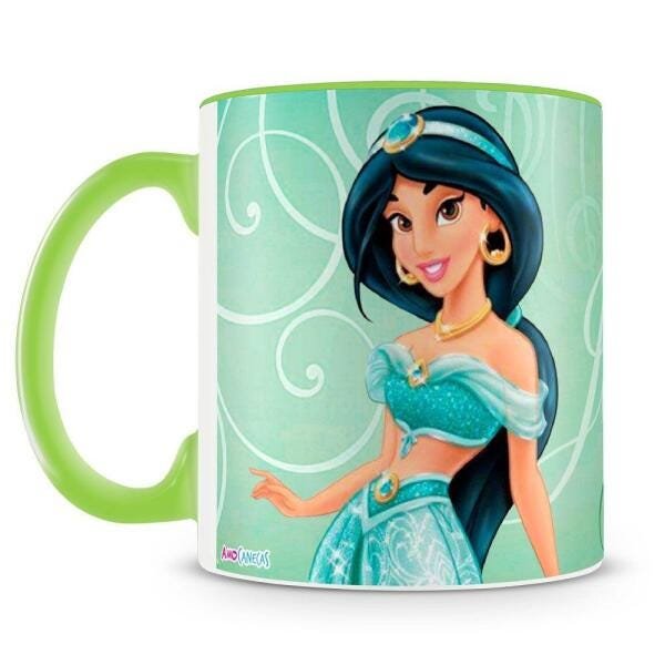 Caneca de Porcelana Personalizável c/ Nome Princesa Jasmine - 1