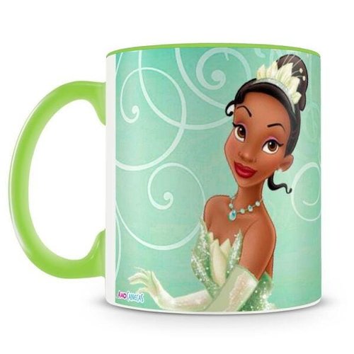 Caneca da Coleção Princesa Tiana para personalizar o nome em