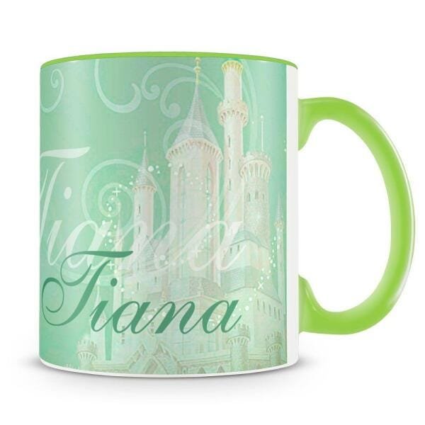 Caneca da Coleção Princesa Tiana para personalizar o nome em