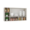 Ver imagem 2 de Armário Aéreo Cozinha New 120 X 67 Cm 6 Nichos 2 Portas Mdp Legno Nogueira - Clicklar