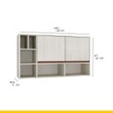 Ver imagem 3 de Armário Aéreo Cozinha New 120 X 67 Cm 6 Nichos 2 Portas Mdp Legno Nogueira - Clicklar