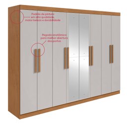 Guarda-roupa Casal Easy Slim 8 Portas com Espelho - 10