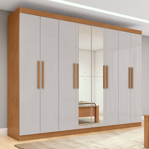 Guarda-Roupa Casal 8 Portas Easy Slim com Espelho