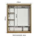Ver imagem 7 de Guarda Roupa Casal Madesa Mônaco 3 Portas de Correr com Espelho