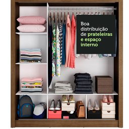 Guarda Roupa Casal Madesa Mônaco 3 Portas de Correr com Espelho - 8