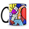 Caneca Personalizada Romero Britto Hearts Kids (Preta) - 2