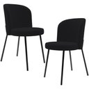 Ver imagem 1 de Kit 2 Cadeiras Sala de Jantar Estofada Gavi L02 Suede Preto - Lyam Decor