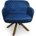 Ver imagem 3 de Kit 2 Poltronas Jade Base Giratória Giromad Veludo Azul - Casaepoltrona