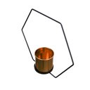 Ver imagem 3 de Vaso Decorativo Metal para Pendurar Rose e Preto 29x33cm - D’Rossi