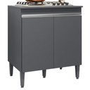 Ver imagem 1 de Balcao com Tampo para Cooktop 2 Pt 79 Cm Andreia Cinza Reajl Móveis