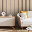 Ver imagem 1 de Papel de Parede Adesivo Ripa de Madeira Creme Gh Papel de Parede 3,5m