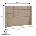 Ver imagem 4 de Cabeceira Casal 140cm Pisa P02 Veludo Bege - Mpozenato