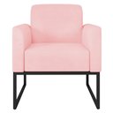 Ver imagem 6 de Kit 2 Poltronas Decorativas Isabella Base Industrial Suede Rosa Bebê/Preto Gran Belo