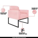 Ver imagem 4 de Kit 2 Poltronas Decorativas Isabella Base Industrial Suede Rosa Bebê/Preto Gran Belo