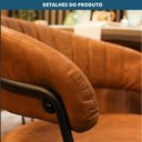 Ver imagem 6 de Cadeira com Braços Mara Rivatti Estofada em Poliuretano (pu) Marrom Base em Aço Pintada a Pó