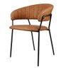 Cadeira com Braços Mara Rivatti Estofada em Poliuretano (pu) Marrom Base em Aço Pintada a Pó - 1