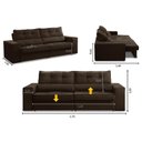 Ver imagem 2 de Sofá Retrátil e Reclinável 2 Lugares 1,70m com Molas Milão Suede Marrom Mirra Decor