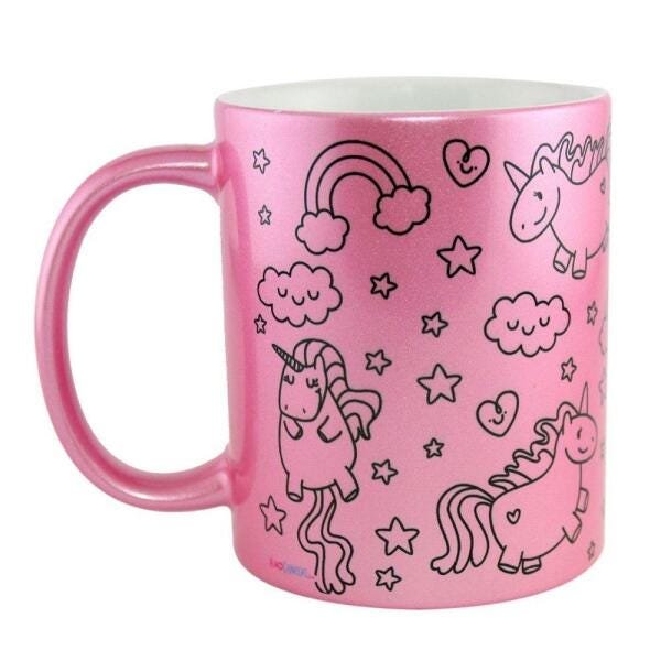 Caneca Preta Personalizada Rosa Caveira Melhor Qualidade!!!