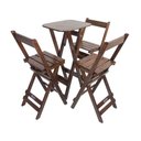 Ver imagem 1 de Mesa Bistrô Alta Dobravel com 3 Banquetas Madeira Restaurante Imbuia