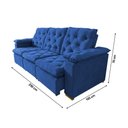 Ver imagem 3 de Sofá Retrátil 2.50m com Espuma Acolchoada Durabilidade Elevada e Estilo Moderno Europa Azul
