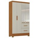 Ver imagem 1 de Guarda Roupa Solteiro 4 Portas com Espelho Primor 121x209 cm Cinamomo Areia Zanz