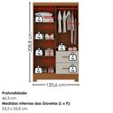 Ver imagem 3 de Guarda Roupa Solteiro 4 Portas com Espelho Primor 121x209 cm Cinamomo Areia Zanz