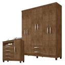 Ver imagem 1 de Guarda Roupa Casal Módena e Cômoda Sapateira Cannes Malbec - Incorplac