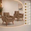 Ver imagem 4 de Kit Poltrona Opala com Design Moderno para Recepção Capuccino