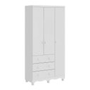 Ver imagem 2 de Guarda Roupa Bebê 3 Portas e 3 Gavetas 100% MDF Mimo Espresso Móveis Branco Brilho