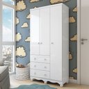 Ver imagem 1 de Guarda Roupa Infantil 3 Portas e 3 Gavetas 100% MDF Mimo Espresso Móveis Branco Brilho