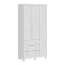 Ver imagem 2 de Guarda Roupa Infantil 3 Portas e 3 Gavetas 100% MDF Mimo Espresso Móveis Branco Brilho