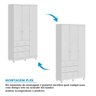Guarda Roupa Infantil 3 Portas e 3 Gavetas 100% MDF Mimo - 6