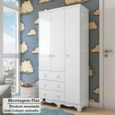 Ver imagem 6 de Guarda Roupa Bebê 3 Portas e 3 Gavetas 100% MDF Mimo Espresso Móveis Branco Brilho