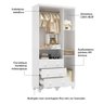 Guarda Roupa Infantil 3 Portas e 3 Gavetas 100% MDF Mimo - 5