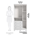 Ver imagem 3 de Guarda Roupa Bebê 3 Portas e 3 Gavetas 100% MDF Mimo Espresso Móveis Branco Brilho